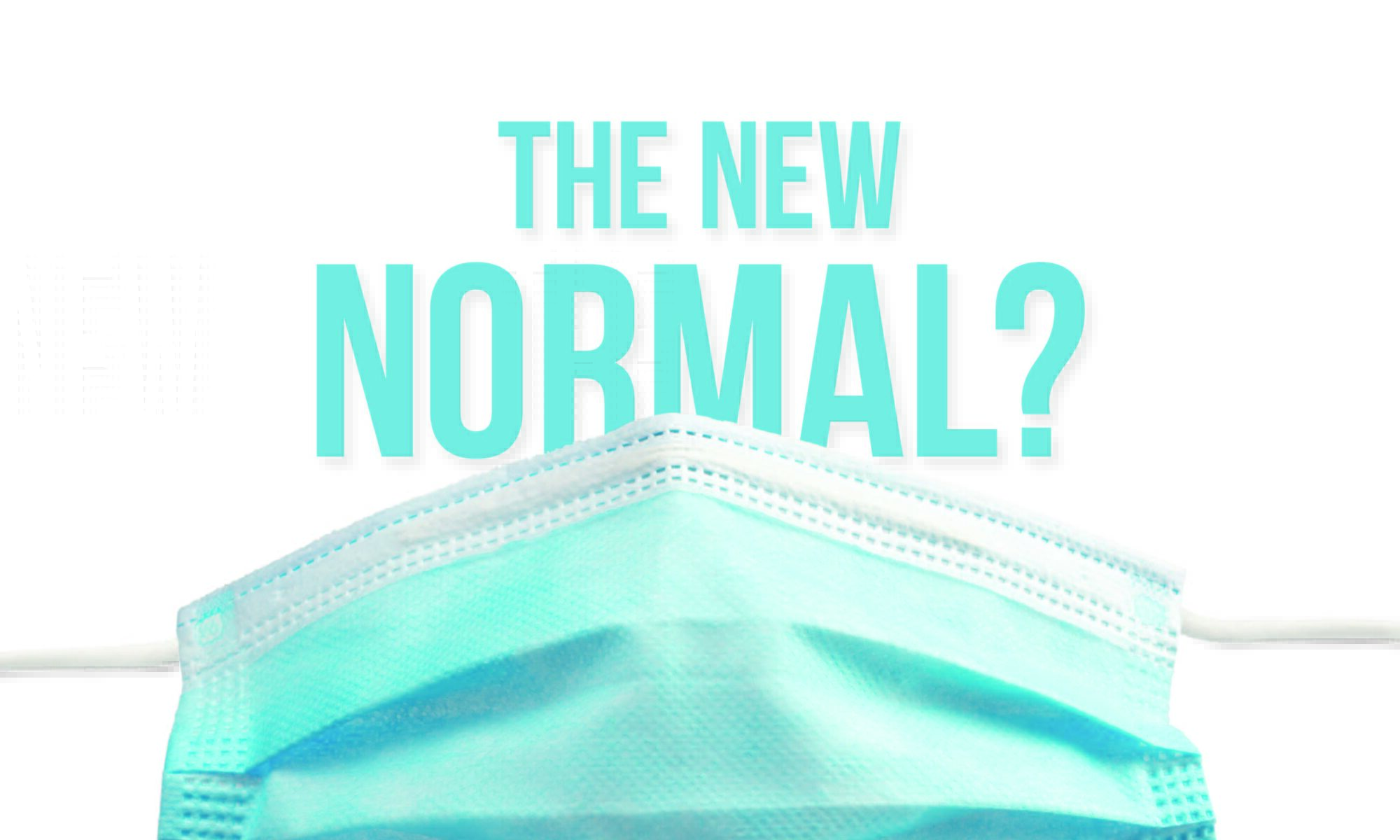 A magazine cover featuring a surgical mask and the question, "The New Normal?"